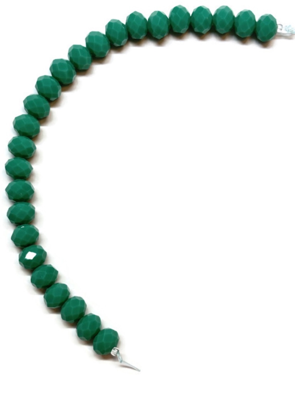 As Low As $2 Dark Turquoise Opaque Faceted Rondelle Glass Beads 8mm (25)